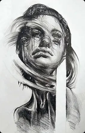 João Pedro aluno do curso desenho artístico da ABRA