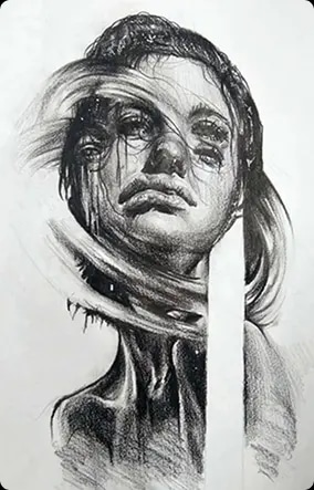 João Pedro aluno do curso desenho artístico da ABRA